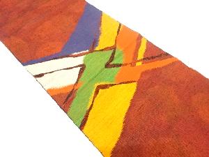 アンティーク　幾何学模様織り出し名古屋帯（着用可）